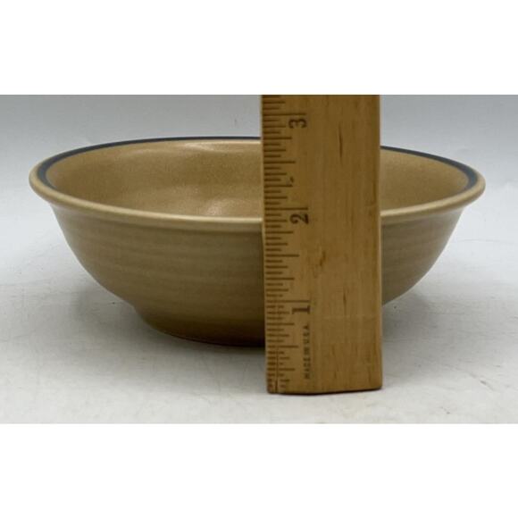 VTG Pfaltzgraff Folk Art 5‑Pc Place Setting Blue Floral (1977)Tan USA Stoneware - Picture 16 of 16